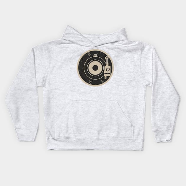 45 Record Adapter (Distressed) Kids Hoodie by Aldrvnd